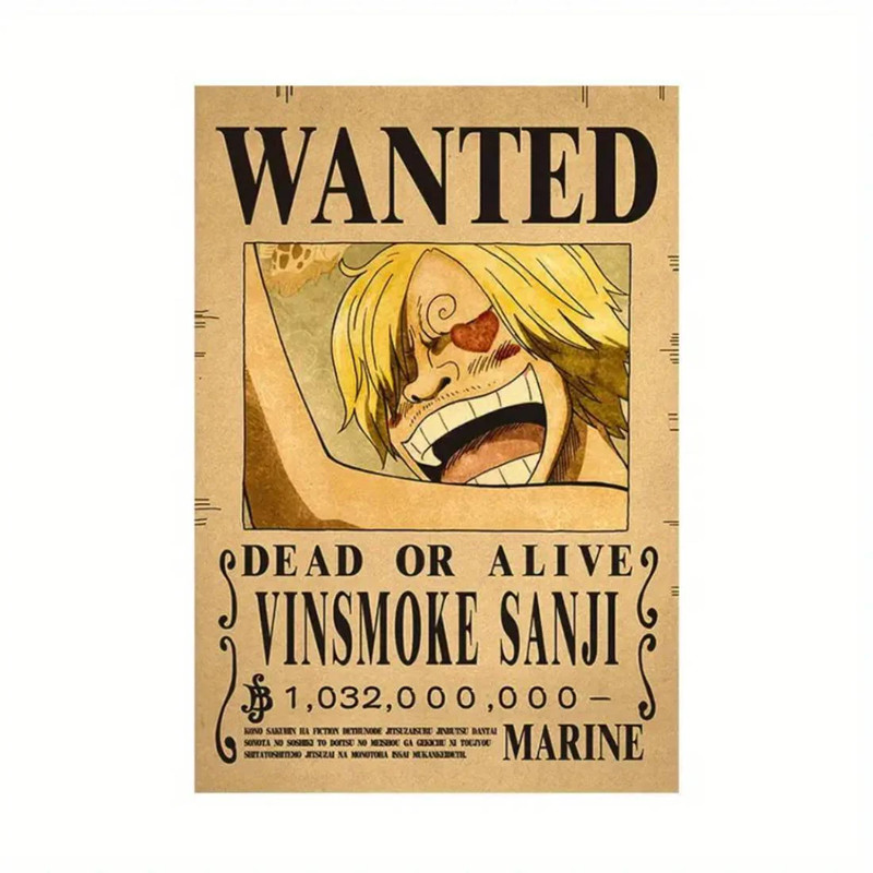 Framed Wanted Dead Or Alive Vinsmoke Sanji Paper Poster - (42X30CM) ملصق